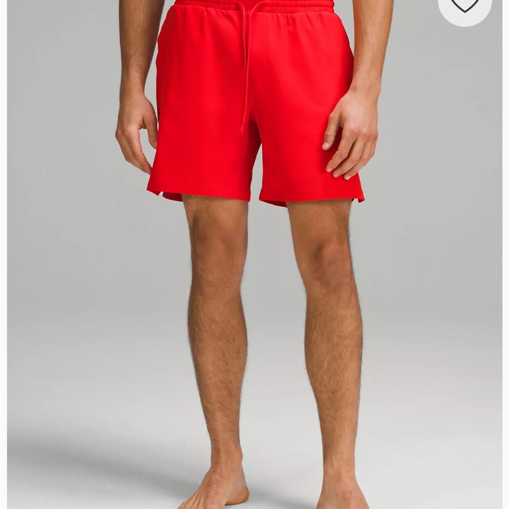 NWOT Lululemon Mens Pool Short 7” Lined Red Mens Medium Large